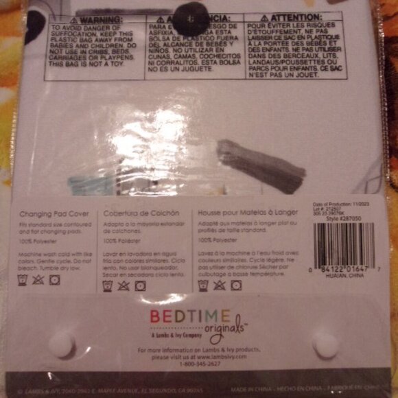 Bedtime Originals Construction Zone Changing Pad Cover White/Trucks New - Picture 2 of 3